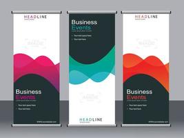 Business banner roll up set standee banner template. vector