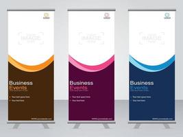 banner de negocios roll up set plantilla de banner standee. vector