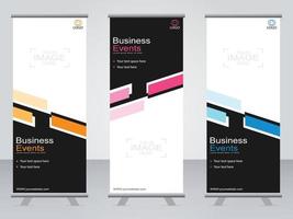 banner de negocios roll up set plantilla de banner standee. vector