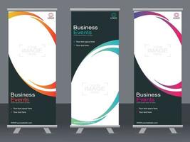 banner de negocios roll up set plantilla de banner standee. vector