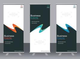 Business banner roll up set  standee banner template. vector