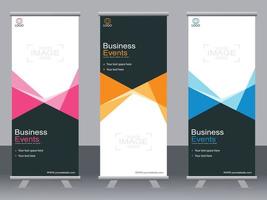 banner de negocios roll up set plantilla de banner standee. vector