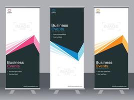 Business banner roll up set  standee banner template. vector