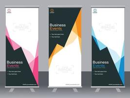 Business banner roll up set  standee banner template. vector