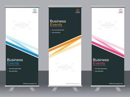 Business banner roll up set  standee banner template  Modern banner. vector