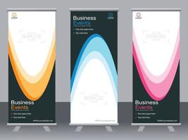 Business banner roll up set  standee banner template  Modern banner. vector