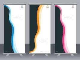 Business banner roll up set standee banner template. vector