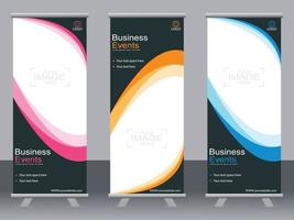 Business banner roll up set  standee banner template  Modern banner. vector