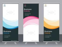 banner de negocios roll up set plantilla de banner standee. vector