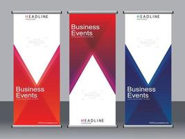 Business banner roll up set,standee banner template. vector