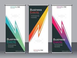 Business banner roll up set standee banner template. vector