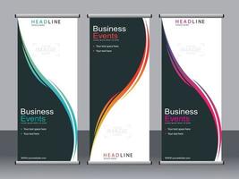 Business banner roll up set standee banner template. vector