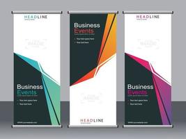 Business banner roll up set standee banner template. vector