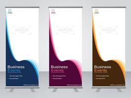 Business banner roll up set  standee banner template. vector