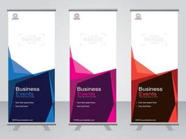 Business banner roll up set  standee banner template. vector