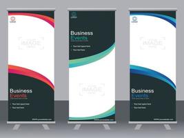 Business banner roll up set  standee banner template. vector