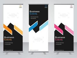 banner de negocios roll up set plantilla de banner standee. vector