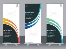 Business banner roll up set  standee banner template. vector