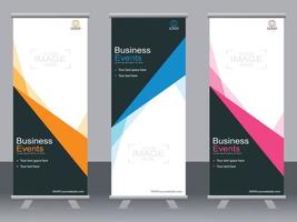 Business banner roll up set  standee banner template. vector