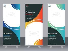 Business banner roll up set  standee banner template. vector