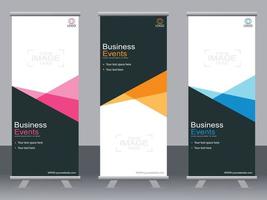 Business banner roll up set  standee banner template  Modern banner. vector