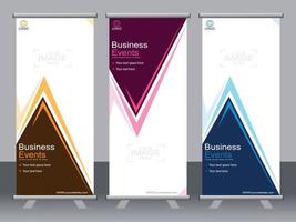 Business banner roll up set standee banner template. vector