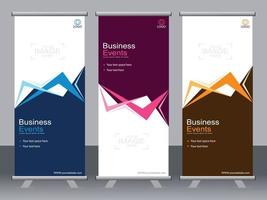 Business banner roll up set standee banner template. vector