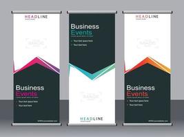 Business banner roll up set,standee banner template. vector