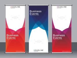 Business banner roll up set,standee banner template. vector