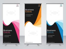 banner de negocios roll up set plantilla de banner standee. vector