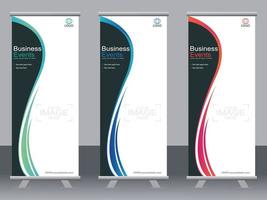 Business banner roll up set  standee banner template. vector