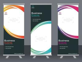 banner de negocios roll up set plantilla de banner standee. vector