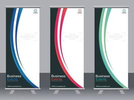 Business banner roll up set  standee banner template. vector