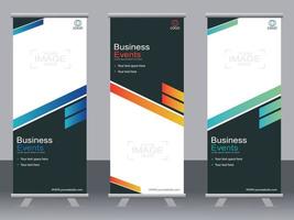 Business banner roll up set  standee banner template. vector