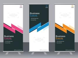 Business banner roll up set  standee banner template  Modern banner. vector