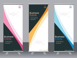 Business banner roll up set  standee banner template  Modern banner. vector
