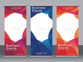 banner de negocios roll up set plantilla de banner standee. vector