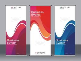 Business banner roll up set,standee banner template. vector