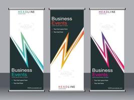 Business banner roll up set,standee banner template. vector