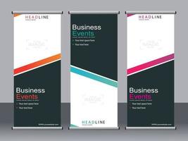 Business banner roll up set standee banner template. vector