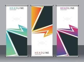 banner de negocios roll up set plantilla de banner standee. vector