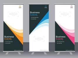 Business banner roll up set  standee banner template  Modern banner. vector