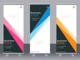 Business banner roll up set  standee banner template. vector