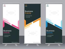 Business banner roll up set  standee banner template  Modern banner. vector