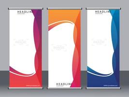 Business banner roll up set,standee banner template. vector