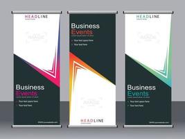 Business banner roll up set,standee banner template. vector