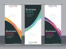 Business banner roll up set,standee banner template. vector