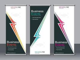 Business banner roll up set standee banner template. vector