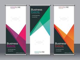 Business banner roll up set standee banner template. vector