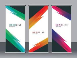 Business banner roll up set standee banner template. vector